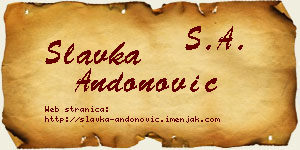 Slavka Andonović vizit kartica